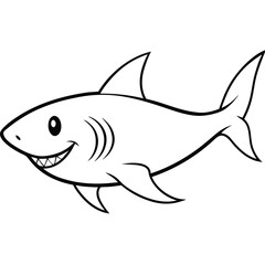 Fototapeta premium Free Vector Great White Shark Isolated 