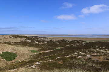 Blick auf die Küstenlandschaft am sogenannten Ellenbogen der Insel Sylt bei List