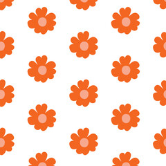 Seamless wildflowers pattern, vector illustration, Hand-drawn botanical element, doodle floral background, minimal botanical art, cute polka flowers wallpaper. EPS 10.