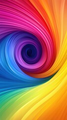Fototapeta premium Vibrant swirl of colors featuring shades of purple, blue, green, and yellow, creating a mesmerizing abstract pattern.
