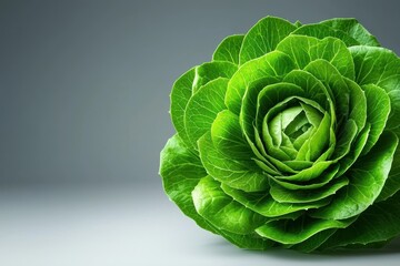 Obraz premium Stylized 3D Illustration of Fresh Romaine Lettuce