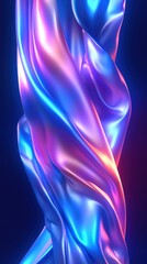 Naklejka premium Vibrant abstract fabric flowing in blue and pink hues, creating a dynamic and mesmerizing visual effect.