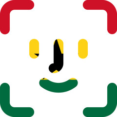 Ghana flag on Face ID outline icon