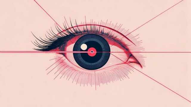 Laser vision correction poster a graphic of an eye with laser beams, the procedure's effectiveness. The design is minimalistic, incorporating bold text and a soothing color palette for a