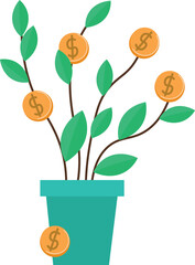 Illustration of Money Growing Financial