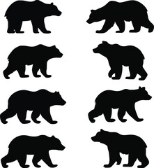 Bear Silhouette Set in different poses