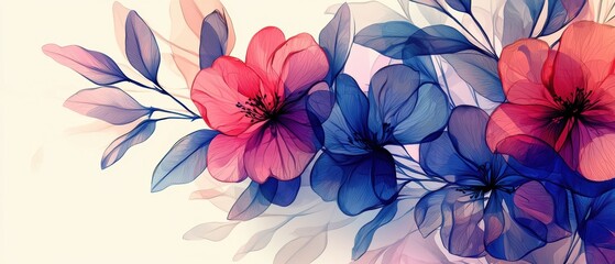 Fototapeta premium Delicate Floral Pattern with Soft Color Gradients