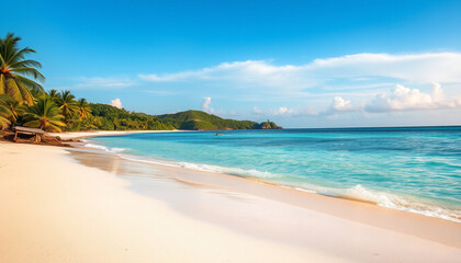 Naklejka premium beach with trees