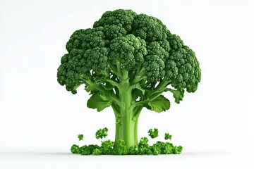 Stylized 3D Illustration of a Sliced Cauliflower