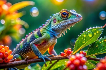Fototapeta premium Stunning Macro Photography of Komodo Island's Unique Flora and Fauna Captured on 2nd October 2024, Showcasing Vibrant Colors and Intricate Details of Nature's Wonders