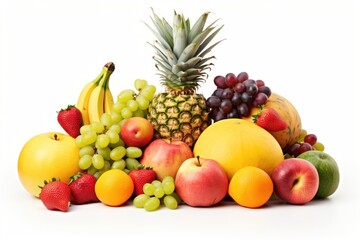 Pineapple banana grapes fruit.