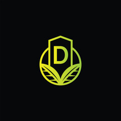 Letter D logo initial design template