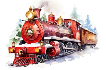 Santa claus train locomotive vehicle railway.