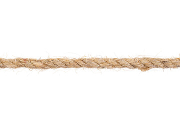 Hemp rope isolated on white background with clipping path.