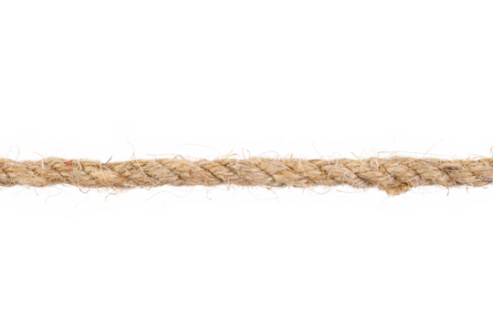 Hemp rope isolated on white background with clipping path.