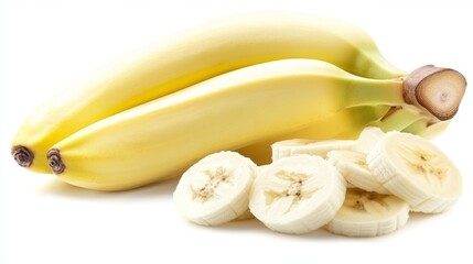 Fresh Yellow Bananas Sliced Fruit Healthy Eating Snack Food