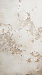 Obraz premium Close-up of a weathered wall, showcasing cracked and peeling paint with earthy tones, creating a rustic aesthetic.