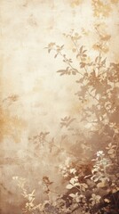 Soft floral silhouettes against a warm, textured background create a serene, vintage atmosphere.