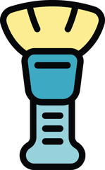 Electric makeup brush applying foundation, modern beauty technology for flawless skin