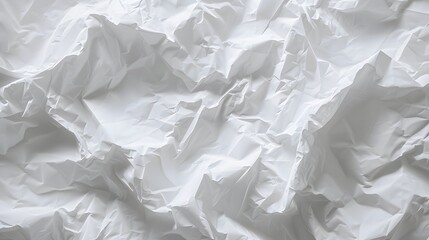 Obraz premium Peaks and valleys shown on a crumpled piece of white paper AI generated illustration
