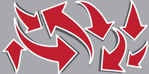 red arrow icon on a white background, arrow icon for website design, logo, ui, info, app, arrow sign vector illustration