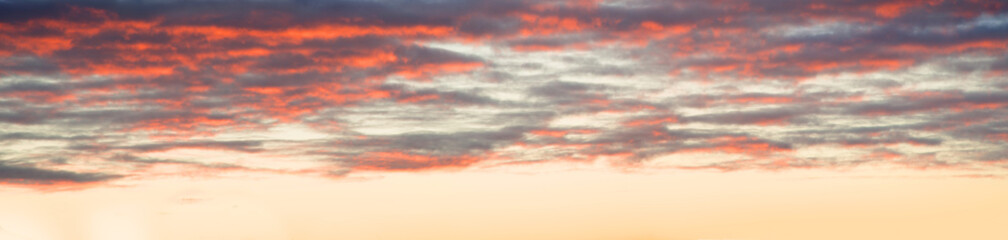 Bright clouds in the evening sky