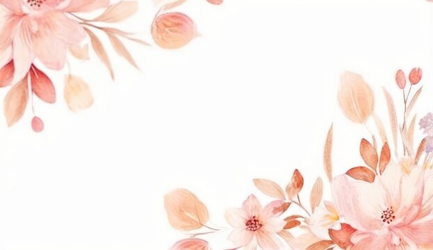 flores acuarela. tarjeta. fondo blaco