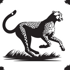 silhouette image of running leopard