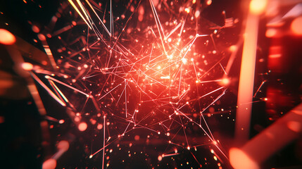 Abstract geometric network visualization interconnected nodes and lines forming complex 3d structure futuristic design conveying data connectivity and information flow. Futuristic. Illustration