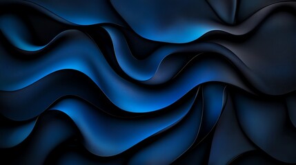 Obraz premium Abstract blue wave pattern on dark background, suitable for digital art and design.