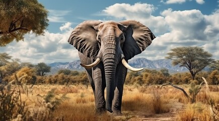 Obraz premium wild animal close-up, wild animal in wild nature, close-up of wild beautiful animal in the nature