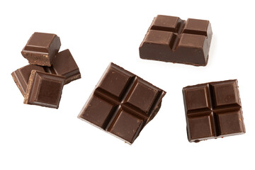 A chocolate bar isolated on white background.