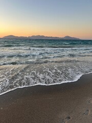 Sunset over the sea in Mastichari Greece