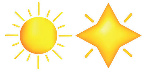 Sun icons vector symbol set