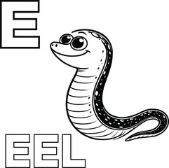 Fototapeta premium Sea creature ocean animals coloring pages for kids, ocean animals name sheet