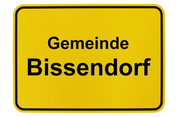 Illustration eines Ortsschildes der Gemeinde Bissendorf in Niedersachsen