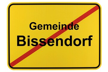Illustration eines Ortsschildes der Gemeinde Bissendorf in Niedersachsen