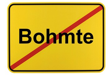 Illustration eines Ortsschildes der Gemeinde Bohmte in Niedersachsen