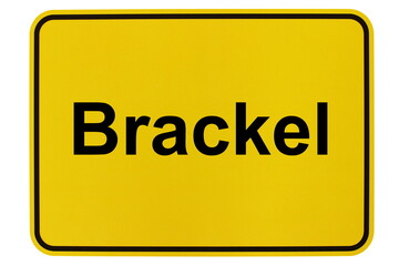 Illustration eines Ortsschildes der Gemeinde Brackel in Niedersachsen