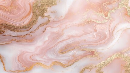 Fototapeta premium Pink and Gold Marble Texture with Shimmering Accents.