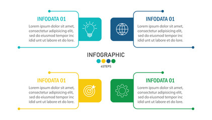 Four Step Infographic element design Vector template for presentation.
