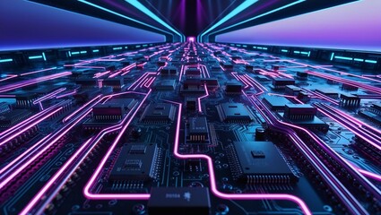 Vibrant Futuristic Environment of an Endless City: A Stunning Visualization of Advanced Urban Design and Technology