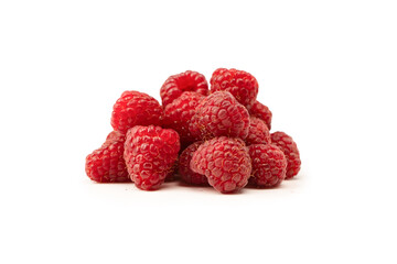 Tasty fresh raspberry isolated on a white background. Top view.