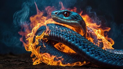 The snake is on fire