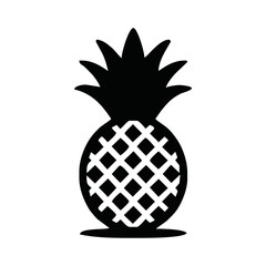 Pineapple icon, vector illustration. Flat design style, black on white..pineapple fruit vector. pineapple fruit vector collection. pineapple fruit illustration in flat style. fresh summer fruit.