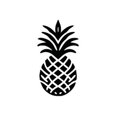 Pineapple icon, vector illustration. Flat design style, black on white..pineapple fruit vector. pineapple fruit vector collection. pineapple fruit illustration in flat style. fresh summer fruit.