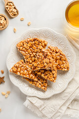 kozinaki dessert made of peanuts and molasses
