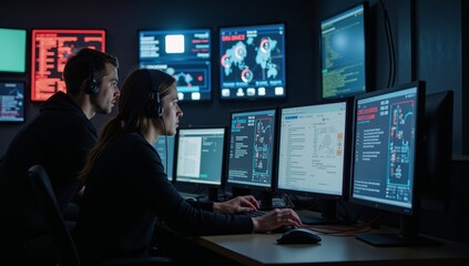 Fototapeta premium Cybersecurity firm faces breach threat