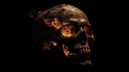 Burning camera isolated on black screen	