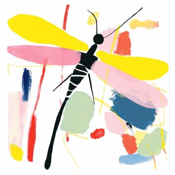 colorful dragonfly abstract art clip art preview